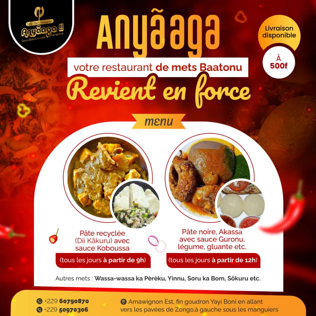 ESPACE CULINAIRE À PARAKOU :Le retour en force du restaurant Anyāaga