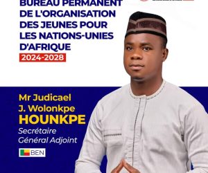 ORGANISATION DES JEUNES POUR LES NATIONS UNIS D&rsquo;AFRIQUE: Le béninois Judicaël Joslin Hounkpe, prend le poste de SGA