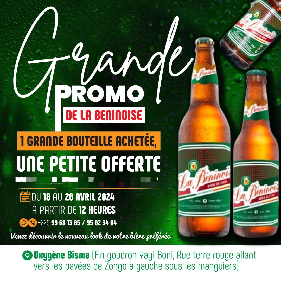 WEEKEND RAFRAÎCHISSANT À PARAKOU: Ce Bar situé à Amawignon vous offre une grande promotion de la béninoise