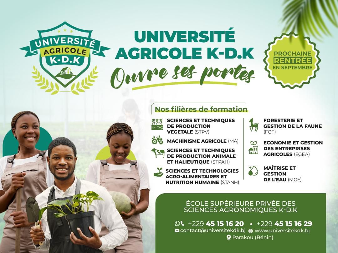 OUVERTURE DE L’UNIVERSITE AGRICOLE K-D.K : Un nouveau pôle d&rsquo;excellence pour les futurs entrepreneurs du secteur agricole