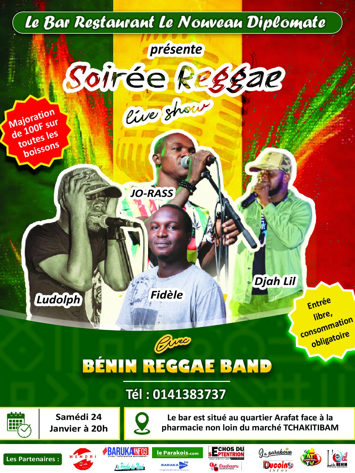 REGGAE EN FUSION À ARAFAT : Le Nouveau Diplomate accueille le Bénin Reggae Band ce samedi